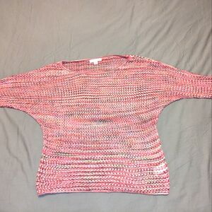 John Paul Richard Sweater Size Small Rainbow Boho Indie 3/4 Sleeve 100% Acrylic